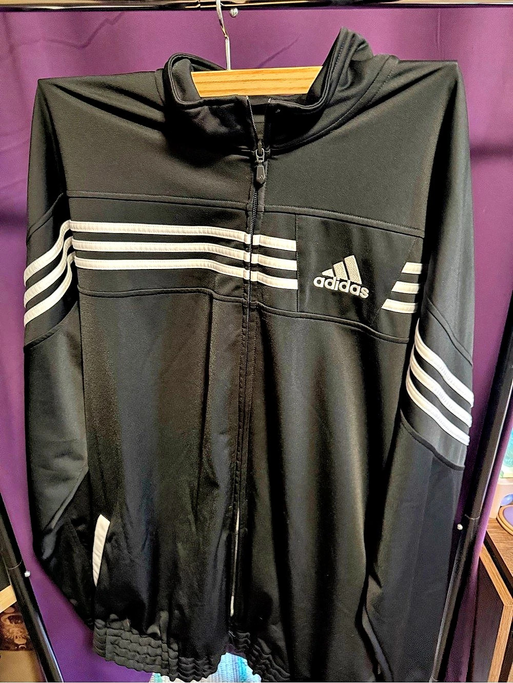 adidas Men's Black & White Track Jacket Size 4XL